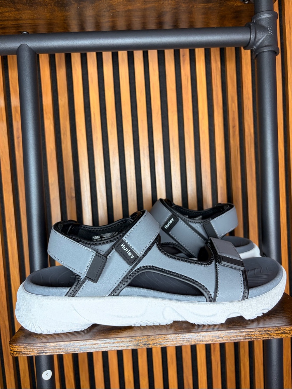 Hurley Men’s Gray and Black Sport Sandals